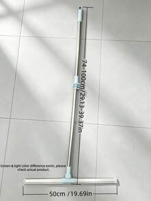 1件裝 矽膠地板刮水器，附不鏽鋼伸縮手柄，浴室地板除水刮板，廚房地板清潔刮刀，家用玻璃窗牆面清潔工具 - 淺藍伸縮杆(50cm硅膠) - 查看 3