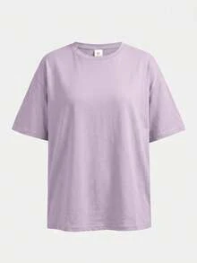 Girlism 青少年女孩 T-Shirt 套裝 2件/組 春夏新款 純色套裝 2件短袖 + 2件百慕達短褲套裝，4件裝，休閒時尚街頭風 寬鬆 T-Shirt + 緊身單車短褲套裝 - 彩色 - 查看 5