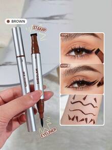 SHEGLAM Wing It 防水眼線筆雙棕色高色度霧面眼線筆速乾超細防水防汗 3 種顏色初學者可混合順滑眼妝 - 棕色 - 查看 1