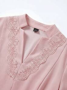 Miaspire Elegant Casual Granny Dresses For Women, New Year Dress, Wedding Formal Office Cocktail Guest, Going Out, Birthday, Ruffle Dress, Light Pink Autumn - Dusty Pink - View 4