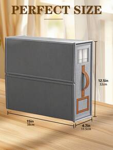 4PCS XL Foldable Fabric Linen Storage Boxes With Handles Large Capacity Neutral Bedding Organizer Space Saving Dustproof Closet Home Organization Gift For Family Christmas Housewarming Must Haves - Multicolor - View 6