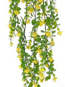 4 Stücke/Strauß künstliche Blumen, künstliche Pflanzen, realistische Simulation, DIY-Blumen, UV-Sträuße, Familienhof, Esstisch, Wohnzimmer, Raumdekoration, Hochzeitsfeier, Aktivitäten, Dekoration, künstliche Blumen aus Kunststoff - Gelbgrün - Übersicht 4