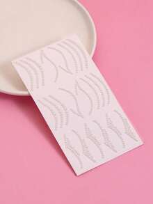 1PC Self Adhesive Glitter Sparkle Shimmer Shiny Colorful Eyeliner Style Face Body Art Temporary Tattoo Stickers Decals For Music Festival Retro Vintage Halloween Masquerade Party Carnival Costume Eye Corner Decoration Accessory - White - View 5