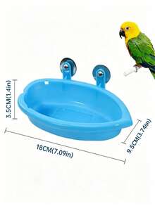 1 Stück Vogelbad für Papageienkäfig - Hängende Badewanne Vogelbad, Papageien-Badebox, Vogelkäfig-Zubehör Badebedarf, tragbare Papageien-Bade- und Fütterungsschale - A - Übersicht 4