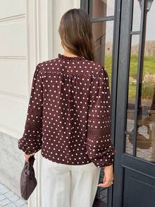 Serisse Áo blouse nữ phong cách thường ngày đi làm họa tiết chấm bi - Nhiều màu - Xem 2