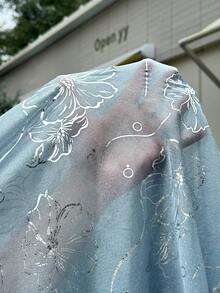 GalTyme Große Größen Sommer elegantes Folien-Blumenmuster Spaghettiträger Kleid - Verschiedenfarbig - Übersicht 7