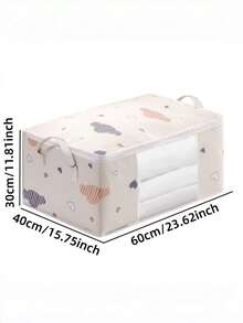 1/2 túi đựng quần áo chăn ga gấp gọn cỡ cực lớn bằng polyester bền, có tay cầm gia cố, khóa kéo đôi, mặt trước trong suốt, túi tổ chức di động tiết kiệm không gian cho tủ quần áo, gầm giường, dọn dẹp nhà cửa, chuyển nhà, ký túc xá, quà tặng cho nam nữ, đồ lưu trữ gia đình thiết yếu - Nhiều màu - Xem 5