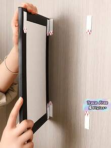 20/8/4PCS No-Drill Hanging Strips - Double-Sided Removable Wall Hooks Suitable For Frames, Pictures, And Artworks, Waterproof Sticky Installation Tape - multicolor - View 1