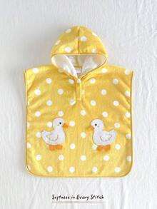 Cozy Pixies Baby Girl Polka Dot Duck Pattern One-Piece Swimsuit Suitable For Summer Vacation Beach - Yellow - View 7