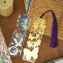 Butterfly Tassel Hollow Metal Bookmark, Reading Page Clip Gift - multicolor - View 6