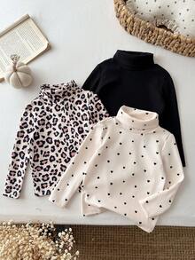 SHEIN 女嬰立領休閒百搭日常外出上衣3件組 - 彩色 - 查看 8