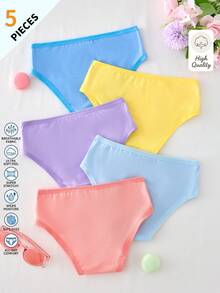 少女清新馬卡龍色 5 件組內衣套裝 - 彩色 - 查看 2