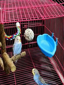 1 Stück Vogelbad für Papageienkäfig - Hängende Badewanne Vogelbad, Papageien-Badebox, Vogelkäfig-Zubehör Badebedarf, tragbare Papageien-Bade- und Fütterungsschale - A - Übersicht 3