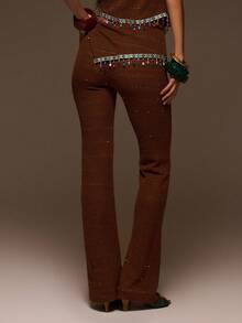 MUSERA بنطلونات نسائية - قهوة بني - مشاهدة 4