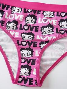 Betty Boop x SHEIN Plus Size Lingerie Set Collaboration - Hot Pink - View 7