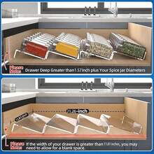 1pc/4pcs/8pcs Spice Rack, Countertop Free Acrylic Spice & Condiment Organizer, Multi-Tier Drawer Storage, For Kitchen Cabinet, Drawer, Shelf, Kitchen Organization And Storage, Kitchen Accessories - Transparent acrylic - View 2