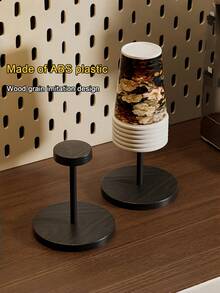 1/4/10 Pack Faux Wood Grain Disposable Cup Holder, ABS Plastic Multipurpose Cup Storage Organizer For Home, Workplace, Bathroom, Cafe & Gathering Use - multicolor - View 9