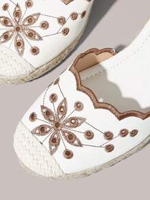 Styleloop Ladies, Rubber Band Cross Strap, Straw Rope, Sandals, High Heels. - Beige - View 5
