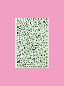 ملصقات وجه مرصعة بالراينستون بتدرج أخضر، 1 ورقة، لمكياج مهرجان الموسيقى والحفلات الموسيقية والمسرح، أحجار وجه ذاتية اللصق بدون غراء، بأسلوب Ins، ملصقات قطرة دموع جنية، ديكور تجميلي إبداعي للبالغين - أخضر - مشاهدة 9