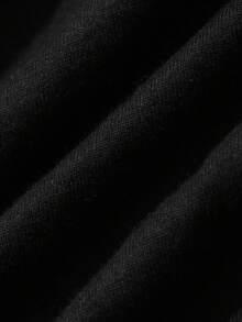 Dazy-Less 商務休閒半開領極簡寬鬆短袖女款T恤校園風 - 黑色 - 查看 7