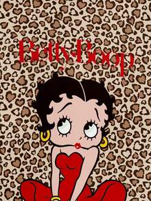 Betty Boop x SHEIN 女士豹纹短袖露脐T恤 - 白色 - 查看 5