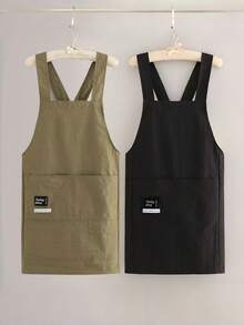 Cross-Back Kitchen Apron With Pockets, Adjustable Water-Resistant Apron For Cooking, Baking, Gardening & Work, Unisex Chef Apron - Multicolor - View 10
