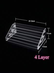 1 Pack Large Capacity Acrylic Clear Transparent Pen Tray Desk Painting Art Marker Storage Organizer Rack Box With Removable Dividers Stackable Lightweight For School Office Back To School Desktop Supplies Stationery Holder - multicolor - View 3