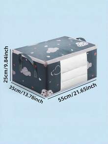 1/2 túi đựng quần áo chăn ga gấp gọn cỡ cực lớn bằng polyester bền, có tay cầm gia cố, khóa kéo đôi, mặt trước trong suốt, túi tổ chức di động tiết kiệm không gian cho tủ quần áo, gầm giường, dọn dẹp nhà cửa, chuyển nhà, ký túc xá, quà tặng cho nam nữ, đồ lưu trữ gia đình thiết yếu - Nhiều màu - Xem 7