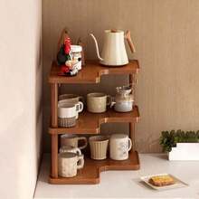 1 kệ góc lưu trữ nhiều tầng phong cách vintage bằng gỗ, kệ tổ chức góc bếp, giá đỡ cốc/ly/tách cà phê, kệ lưu trữ đa năng để bàn, kệ gia vị, kệ sách để bàn và kệ sắp xếp đồ gia dụng, phù hợp cho nhà bếp và văn phòng - Nhiều màu - Xem 8
