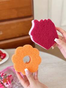 Zazumi 4Pcs/8Pcs Donut Shaped Dish Washing Sponge, Soft Porous Foam With Round Ring Silhouette, Rich Foam Generating, Water Absorbent And Fast Drying Surface Cleaner, Kitchen Scrub Pad For Tableware Pot Pan Daily Cleaning Tasks - multicolor - View 10