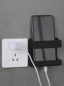 1PC Durable Adhesive Wall Mounted No Drill Phone Charging Stand Remote Control Organizer Box With Horizontal Viewing Slot Multifunctional Storage Rack For Bedroom Living Room Office Home Space Saving Easy Install Sturdy Must Have - multicolor - View 4