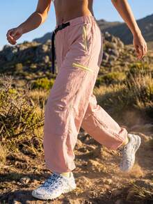 WanderVale Women's Loose Casual Hiking Pants With Zipper Pockets - Pink - View 4