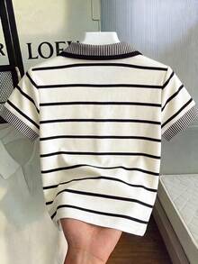 Resyla 女款數位印花領口修身短袖T恤 - 彩色 - 查看 2