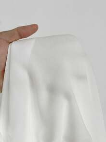 Maweii Plus Size Casual Loose V-Neck White Design Asymmetrical Hem Women's Blouse Fall - White - View 7