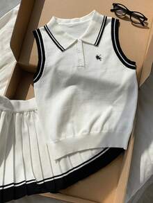 Comfortcana Fall Winter 2026/Summer/Casual/Y2k Clothes/Cute Top/Halloween/Festival Outfits/School/Polka Dot/Whit - Black and White - View 4