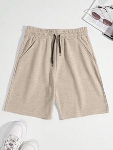SHEIN Cottnline 100% 纯棉 2 件套 男士华夫格面料基本款短裤 - 彩色 - 查看 3