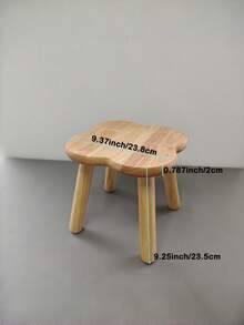 1PC Compact Vintage Solid Wood Clover Shaped Multi Functional Stool Footrest Bench For Sofa Office Entryway Shoe Bench Living Room Coffee Table Reaching Stool Outdoor Picnic Resting Seat Natural Wood Color Durable Sturdy Stable Non Slip Base - Multicolor - View 8