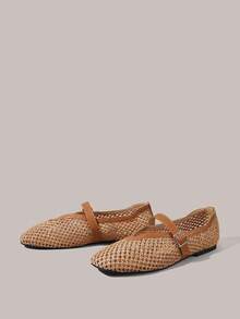 Styleloop Ladies, Willow Nails, Buckles, Flat Shoes. - Brown - View 3