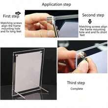1 Pc 5inch/6inch/7inch/8inch/10inch/A4 PictureFrame Acrylic PhotoFrames Certificate Camp PosterDisplay Stand Frame Rectangle PaperHolder TabletopDecor - transparent - View 3