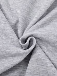 SHEIN 青少年男孩字母印花長袖拉鍊連帽衛衣 - 淺灰色 - 查看 5