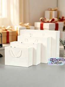 10pcs White Multi-Size Gift Bag, Holiday Gift Bag, Clothing Packaging Bag, Shopping Bag, Tote Bag - multicolor - View 1