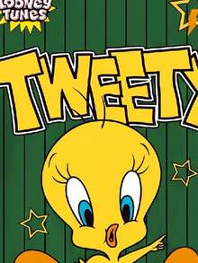 LOONEY TUNES X SHEIN 青少年女孩圓領字母卡通印花休閒日常短袖T恤 - 白色 - 查看 3