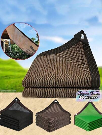 1pc Outdoor Shade Mesh Screen Curtain With Grommets Heavy Duty Tear Resistant Sun Block UV Protection Privacy Shade Cloth For Patio Balcony Pool Pergola Canopy Plant Greenhouse Dog Kennel Gazebo Carport Roof Heat Insulation Easy Install