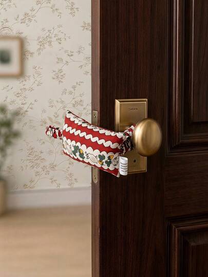 Cirelle 1PC Vintage Cute Floral Baby Safety Door Stopper, Soft Padded Fabric Finger Pinch Guard Door Stop With Cartoon Animal Pattern, 4 Styles Door Handle Bumper, Anti-Pinch Door Cushion