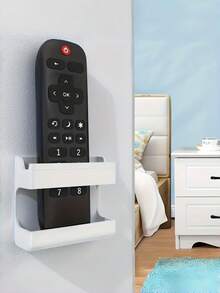 1PC Durable Adhesive Wall Mounted No Drill Phone Charging Stand Remote Control Organizer Box With Horizontal Viewing Slot Multifunctional Storage Rack For Bedroom Living Room Office Home Space Saving Easy Install Sturdy Must Have - multicolor - View 7