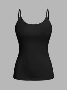 SHEIN EZwear 4件套加大码女式纯色休闲紧身吊带背心，春夏百搭 - 彩色 - 查看 5