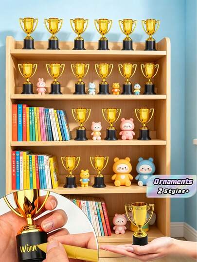 12pcs/24pcs Mini Trophy, Suitable For Back To School Rewards, Gold Participation Trophy, Applicable For Sports Events And Competitions, Party Gifts, Back To School Rewards