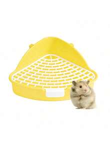 1 Buah Kotak Pasir Kelinci Segitiga, Toilet Sudut Plastik untuk Hewan Kecil, Kelinci, Musang, Hamster, Chinchilla - Pet C - MultiWarna - View 7