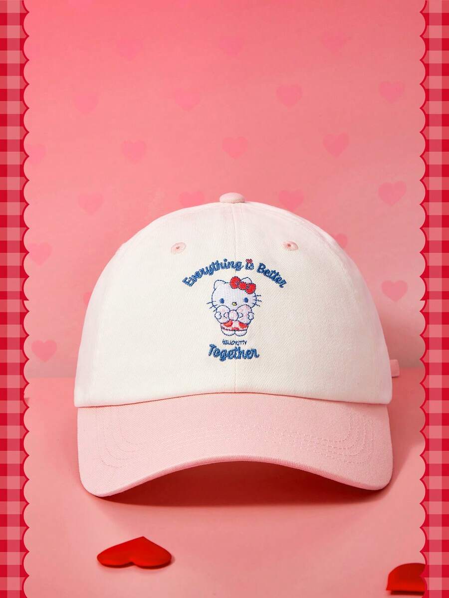 HELLO KITTY AND FRIENDS | SHEIN Women's Cartoon Embroidered Baseball Cap - White - View 1