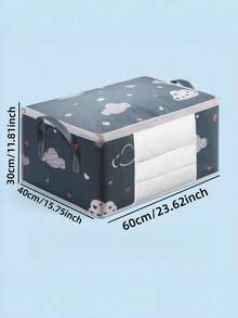 1/2 túi đựng quần áo chăn ga gấp gọn cỡ cực lớn bằng polyester bền, có tay cầm gia cố, khóa kéo đôi, mặt trước trong suốt, túi tổ chức di động tiết kiệm không gian cho tủ quần áo, gầm giường, dọn dẹp nhà cửa, chuyển nhà, ký túc xá, quà tặng cho nam nữ, đồ lưu trữ gia đình thiết yếu - Nhiều màu - Xem 8